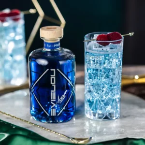 Evielou Blue Raspberry Vodka Liqueur Lifestyle Shot